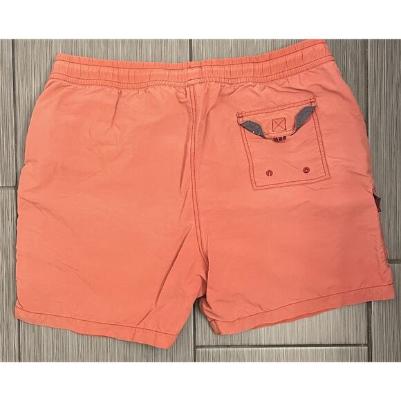 Tommy Bahama Swim Lined Board Shorts XL Orange Cargo Short Pocket Drawstring - Picture 6 of 7
